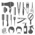 Hairdressing equipment symbols