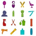 Hairdressing icons doodle set Royalty Free Stock Photo