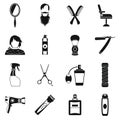 Hairdressing icons set, simple style Royalty Free Stock Photo