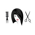 Hairdressing icons for woman