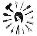 Hairdressing icons for woman