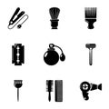 Hairdressing salon icons set, simple style Royalty Free Stock Photo