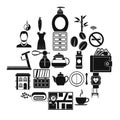 Hairdressing salon icons set, simple style Royalty Free Stock Photo