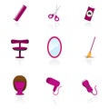 Hairdressing saloon objects icons Royalty Free Stock Photo