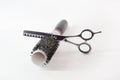 Hairdressing scissors and comb isolated Royalty Free Stock Photo