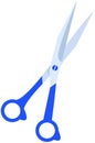 Hairdresser tool for cutting hair, barbershop symbol. Hairdressing scissors with sharp blades