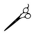 Hairdressing scissors. Vector illustration. Black scissors on a white background