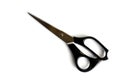 Hairdressing scissors on a white background, top view, close-up, isolate Royalty Free Stock Photo