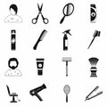 Hairdressing simple icons set Royalty Free Stock Photo