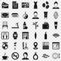 Hairdressing tool icons set, simple style Royalty Free Stock Photo