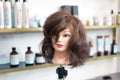 hairdressing training head in beauty salon