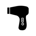 Hairdrier icon, vector illustration, black sign on isolated background Royalty Free Stock Photo