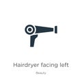 Hairdryer facing left icon vector. Trendy flat hairdryer facing left icon from beauty collection isolated on white background.