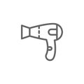 Hairdryer facing left outline icon. Elements of Beauty and Cosmetics illustration icon. Signs and symbols can be used for web,