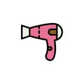 hairdryer facing left outline icon. Elements of Beauty and Cosmetics illustration icon. Signs and symbols can be used for web,