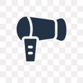 Hairdryer facing left vector icon isolated on transparent background, Hairdryer facing left transparency concept can be used web