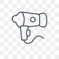 Hairdryer Facing Left vector icon isolated on transparent backgr