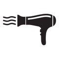 Hairdryer icon, black vector icon isolated Royalty Free Stock Photo