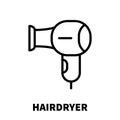 Hairdryer icon or logo in modern line style.