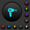 Hairdryer with propeller dark push buttons with color icons