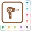 Hairdryer with propeller simple icons