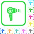 Hairdryer with propeller vivid colored flat icons