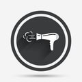 Hairdryer sign icon. Hair drying symbol.