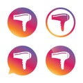 Hairdryer sign icon. Hair drying symbol.