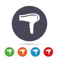 Hairdryer sign icon. Hair drying symbol.