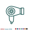 Hairdryer vector icon. Hair drying symbol, modern UI website symbol