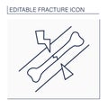 Hairline fracture line icon
