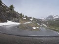 Hairpin bend in road to col de la bonette in alpes de haute provence Royalty Free Stock Photo