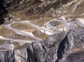 Hairpin bends Sint Gotthard pass in Switserland