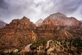 Hairpin Switchback Below Mount Spry and The East Temple Royalty Free Stock Photo