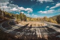 Hairpin turn at autumn in Colorado, USA.