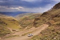 Hairpin turns in the Sani Pass in South Africa Royalty Free Stock Photo