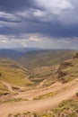 Hairpin turns in the Sani Pass in South Africa