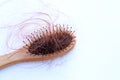 Hairs loss fall in comb on white