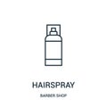 hairspray icon vector from barber shop collection. Thin line hairspray outline icon vector illustration