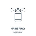 hairspray icon vector from barber shop collection. Thin line hairspray outline icon vector illustration