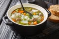 Hairst Bree Harvest Broth traditional Scottish recipe for a classic hearty broth of lamb meat mixed vegetables. Horizontal Royalty Free Stock Photo