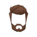 Hairstyle beard and hair face cut mask flat cartoon vector. Royalty Free Stock Photo