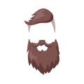 Hairstyle beard and hair face cut mask flat cartoon vector. Royalty Free Stock Photo
