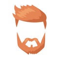 Hairstyle beard and hair face cut mask flat cartoon vector. Royalty Free Stock Photo