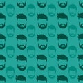 Hairstyle beard seamless pattern vector.