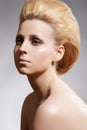 Hairstyle, bouffant hair, styling. Luxury make-up