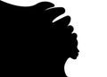 Hairstyle concept with beautiful long hair girl, black women silhouette. Design concept for beauty salons, spa, cosmetics, Royalty Free Stock Photo