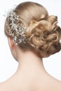 Hairstyle with hair accessory Royalty Free Stock Photo