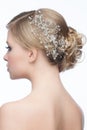 Hairstyle with hair accessory Royalty Free Stock Photo