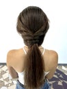 Hairstyle on long hair, braiding Royalty Free Stock Photo